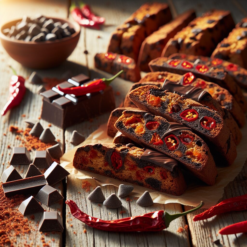 biscotti senza glutine al cioccolato e peperoncino per snack piccanti