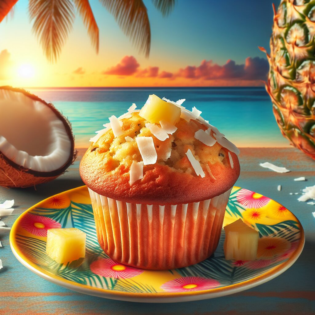 muffin senza glutine al cocco e ananas per colazioni tropicali