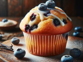 muffin senza glutine ai mirtilli e vaniglia per colazioni dolci