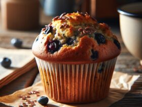 muffin senza glutine ai mirtilli e semi di lino per colazioni ricche di omega-3