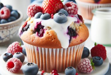 muffin senza glutine ai frutti di bosco e yogurt greco per una colazione salutare e golosa