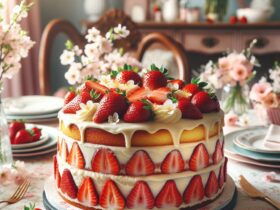 torta senza glutine alla vaniglia e fragola per compleanni primaverili