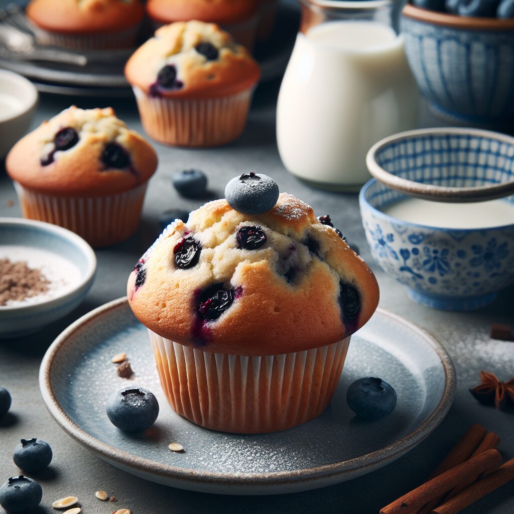 muffin senza glutine al buttermilk e mirtilli per colazioni americane