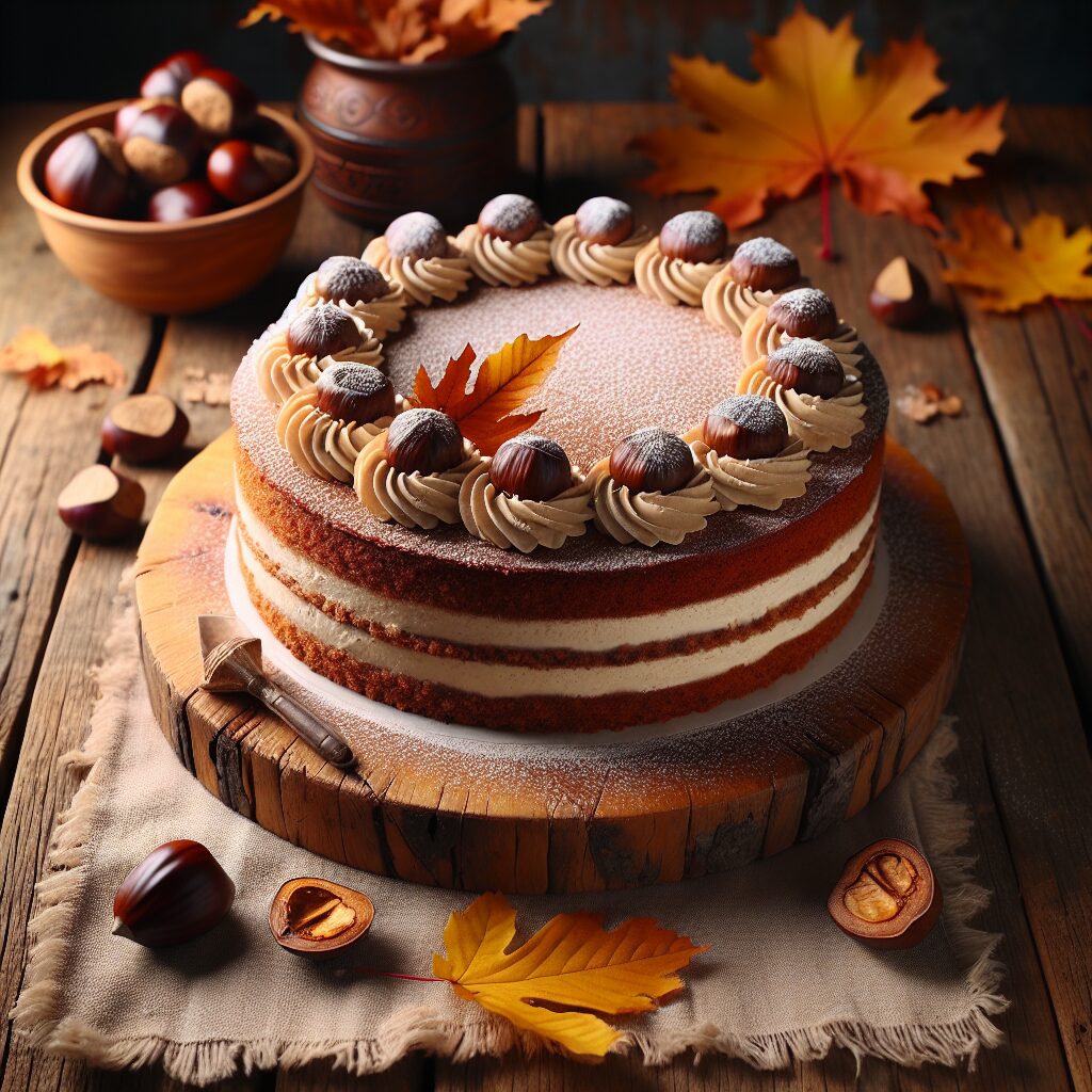 torta senza glutine alla crema di marroni per dessert autunnali