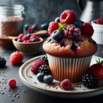 muffin senza glutine ai frutti di bosco e semi di lino per colazioni salutari