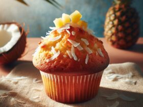 muffin senza glutine al cocco e ananas per una colazione tropicale