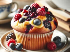 muffin senza glutine ai frutti di bosco e crema pasticcera per una dolce pausa