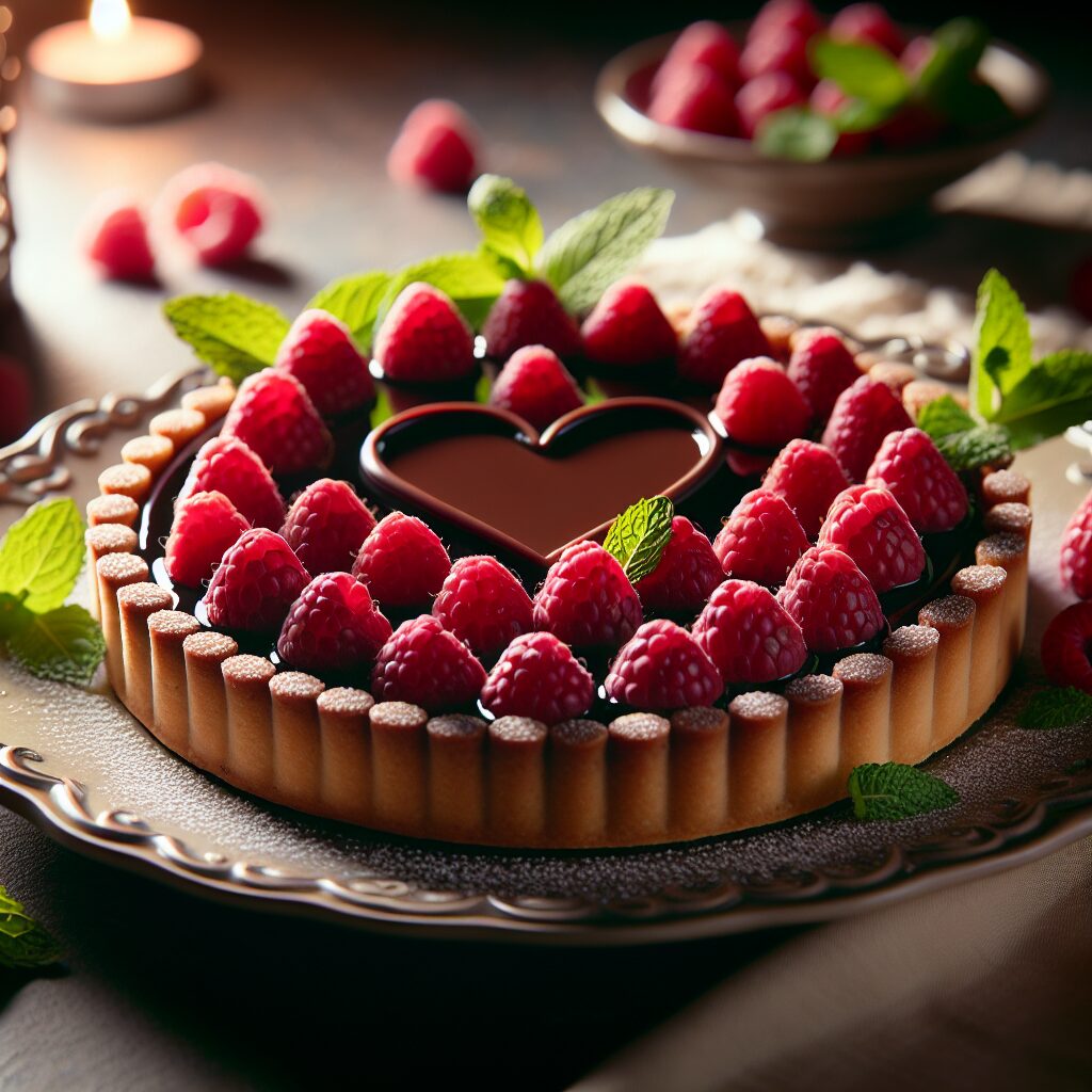 torta senza glutine ai lamponi e cioccolato fondente per un dessert romantico