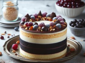torta senza glutine alla vaniglia e cioccolato per dolci bicolore