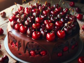 torta senza glutine al cioccolato e ciliegie per un dessert estivo fruttato e goloso