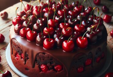 torta senza glutine al cioccolato e ciliegie per un dessert estivo fruttato e goloso