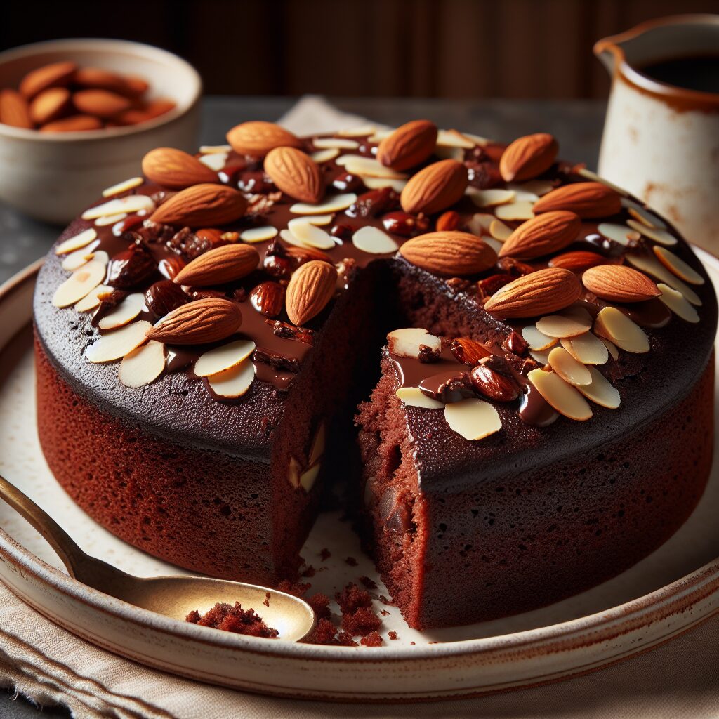 torta senza glutine alle mandorle e cioccolato per dolci ricchi