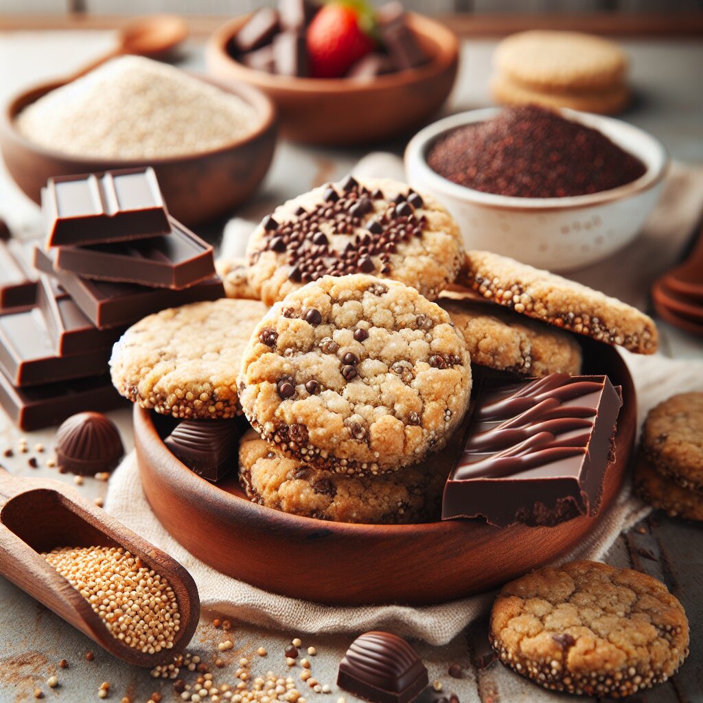 biscotti senza glutine alla farina di quinoa e cioccolato per merende salutari