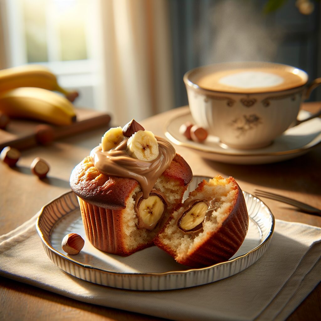 muffin senza glutine alla banana e crema di nocciole per colazioni dolci e soddisfacenti