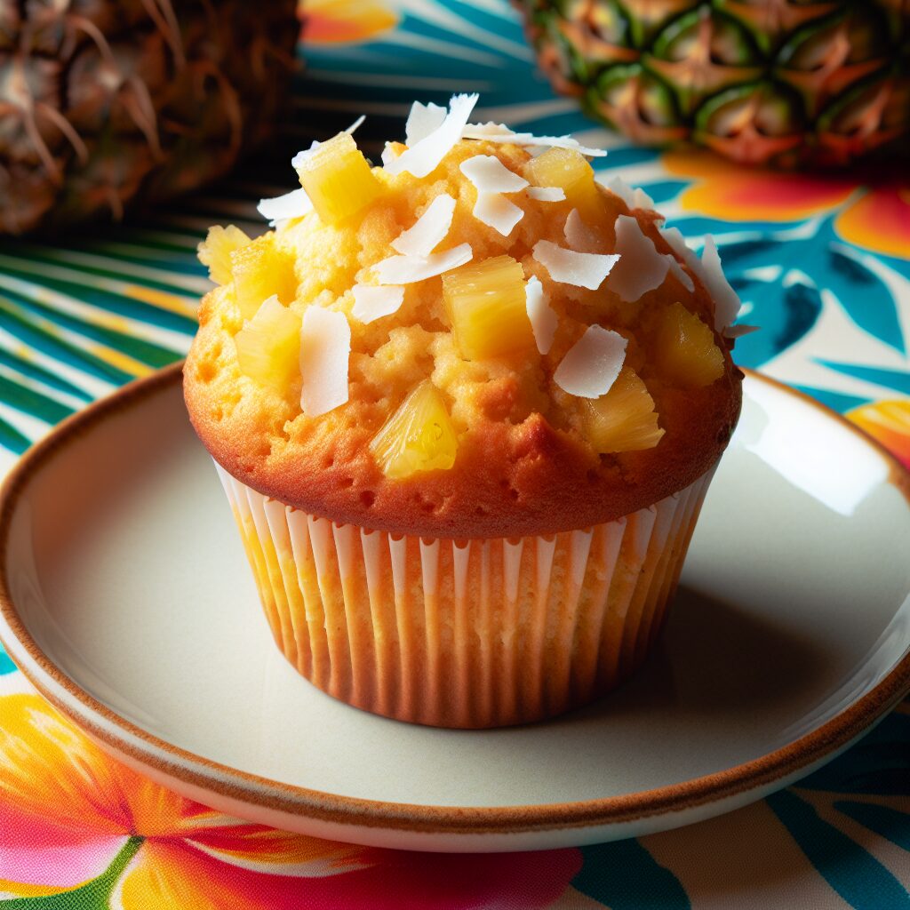 muffin senza glutine al cocco e ananas per una colazione tropicale