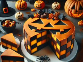 torta senza glutine alla zucca e cioccolato per dolci di Halloween