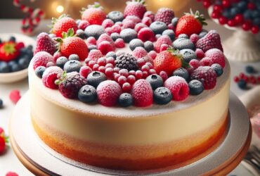torta senza glutine alla vaniglia e frutti di bosco per dolci festivi