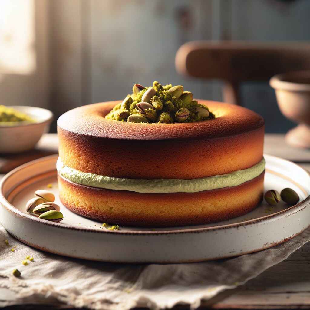 torta senza glutine alla crema di pistacchio per dolci siciliani