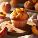 muffin senza glutine alla vaniglia e pesca per colazioni estive