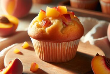 muffin senza glutine alla vaniglia e pesca per colazioni estive