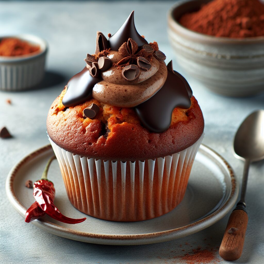 muffin senza glutine al cioccolato e peperoncino per colazioni piccanti