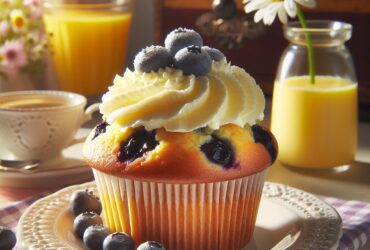 muffin senza glutine ai mirtilli e crema pasticcera per una colazione o merenda sofisticata