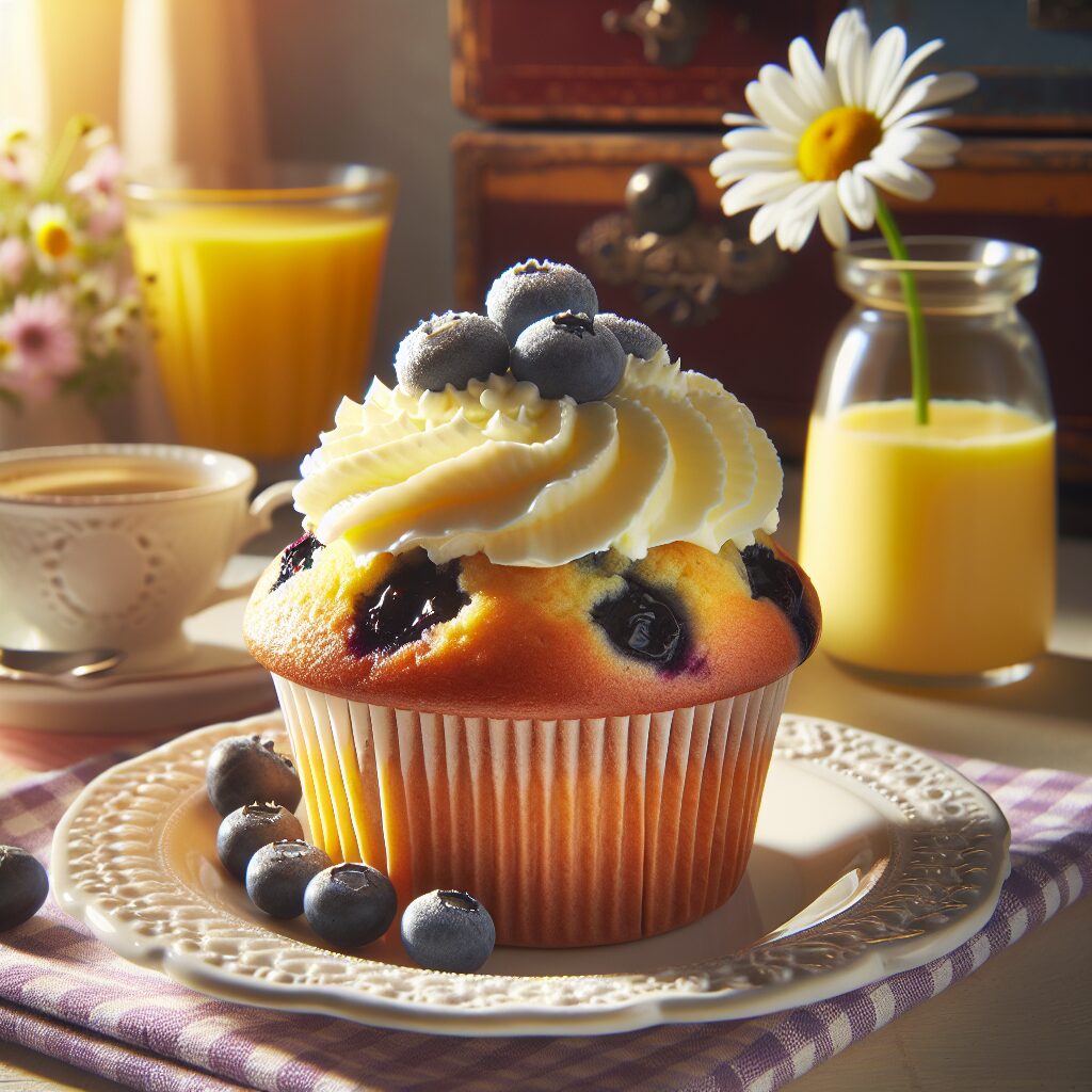 muffin senza glutine ai mirtilli e crema pasticcera per una colazione o merenda sofisticata