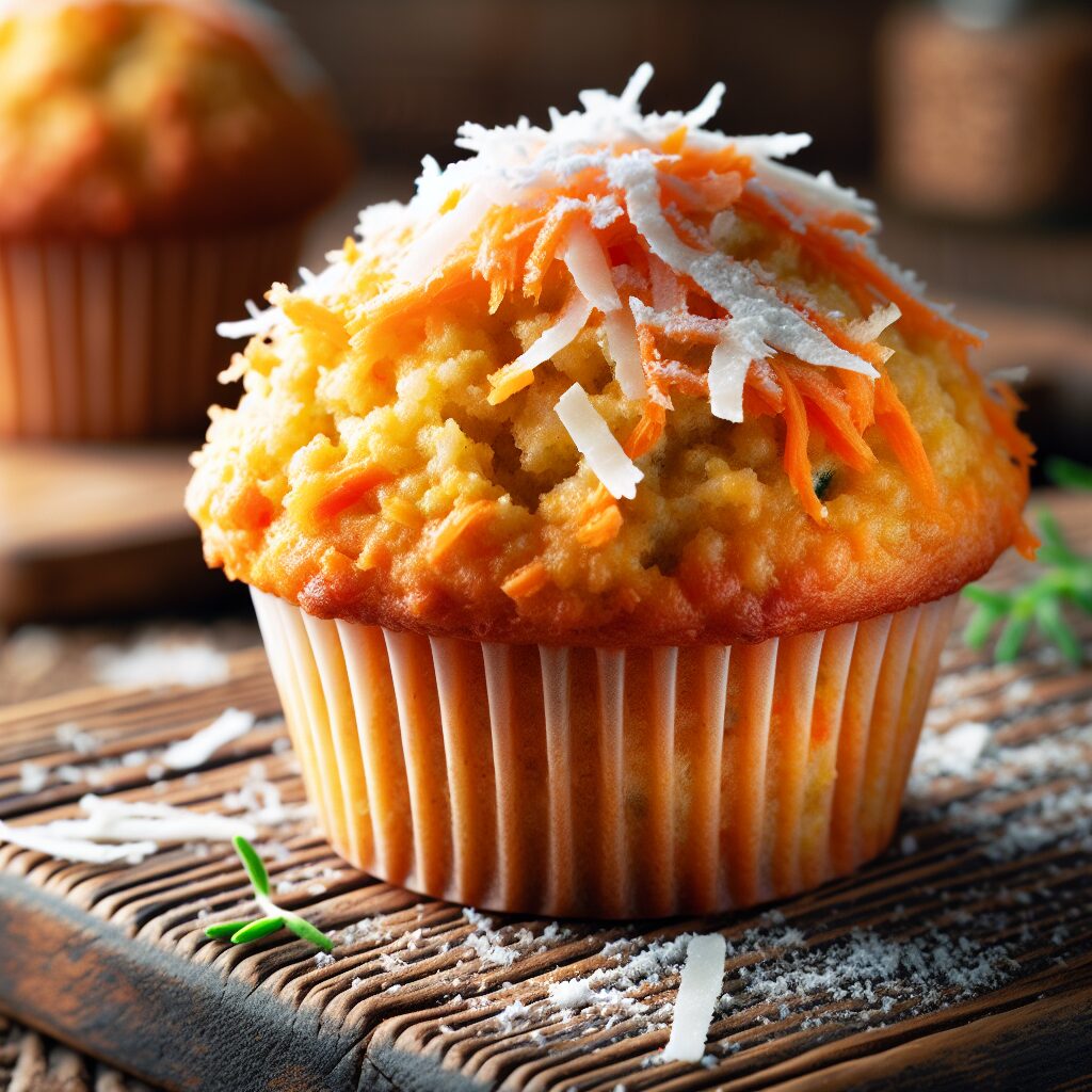 muffin senza glutine alla carota e noce di cocco per colazioni esotiche