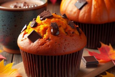 muffin senza glutine alla zucca e cioccolato per colazioni autunnali