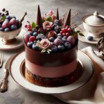 torta senza glutine ai frutti di bosco e mousse al cioccolato per dessert eleganti