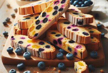 biscotti senza glutine alla vaniglia e mirtilli per uno snack dolce e colorato