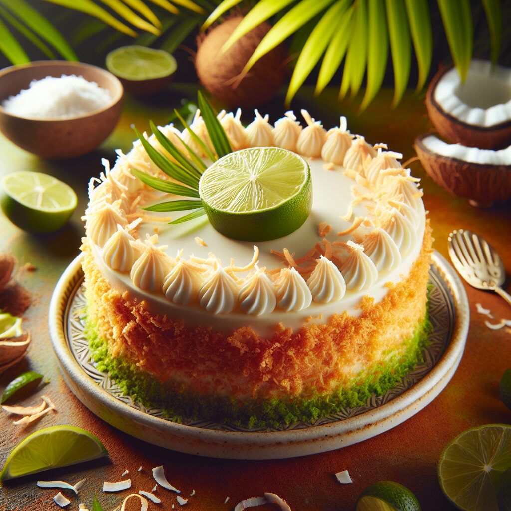 torta senza glutine al cocco e lime per dolci tropicali