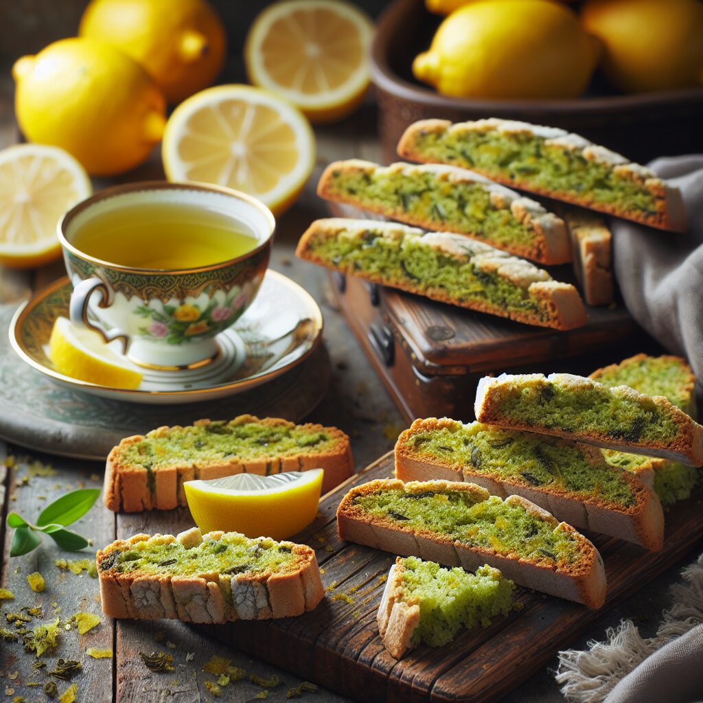 biscotti senza glutine al tè verde e limone per uno snack rinfrescante e salutare