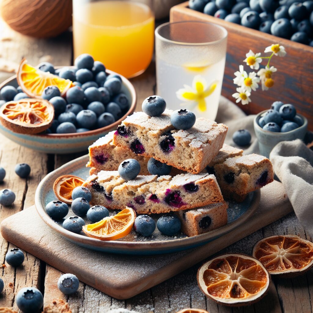 biscotti senza glutine alla farina di cocco e mirtilli per snack estivi