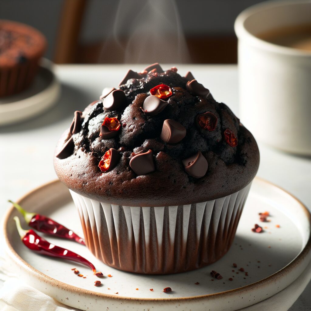 muffin senza glutine al cioccolato e peperoncino per una colazione audace