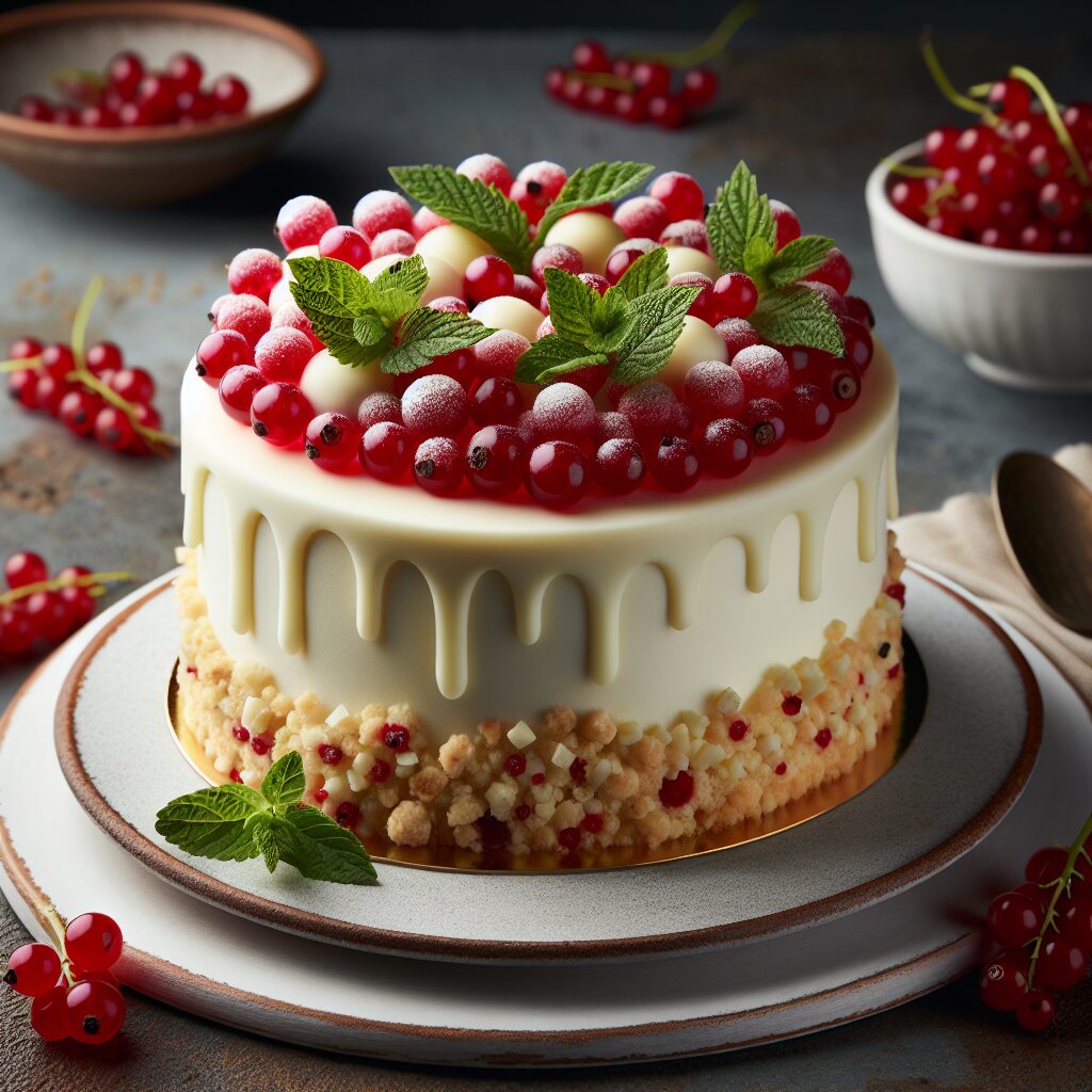 torta senza glutine al cioccolato bianco e ribes per dessert delicati