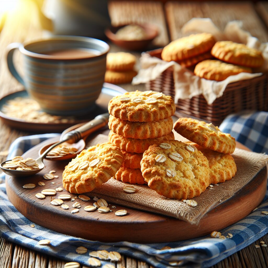 biscotti senza glutine al burro e fiocchi d'avena per colazioni nutrienti