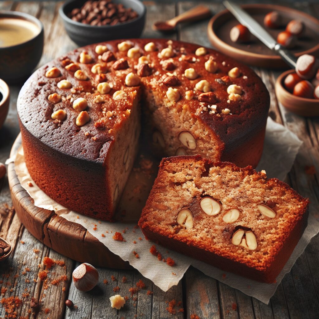 torta senza glutine al caffè e nocciole per un dolce da colazione o merenda energizzante