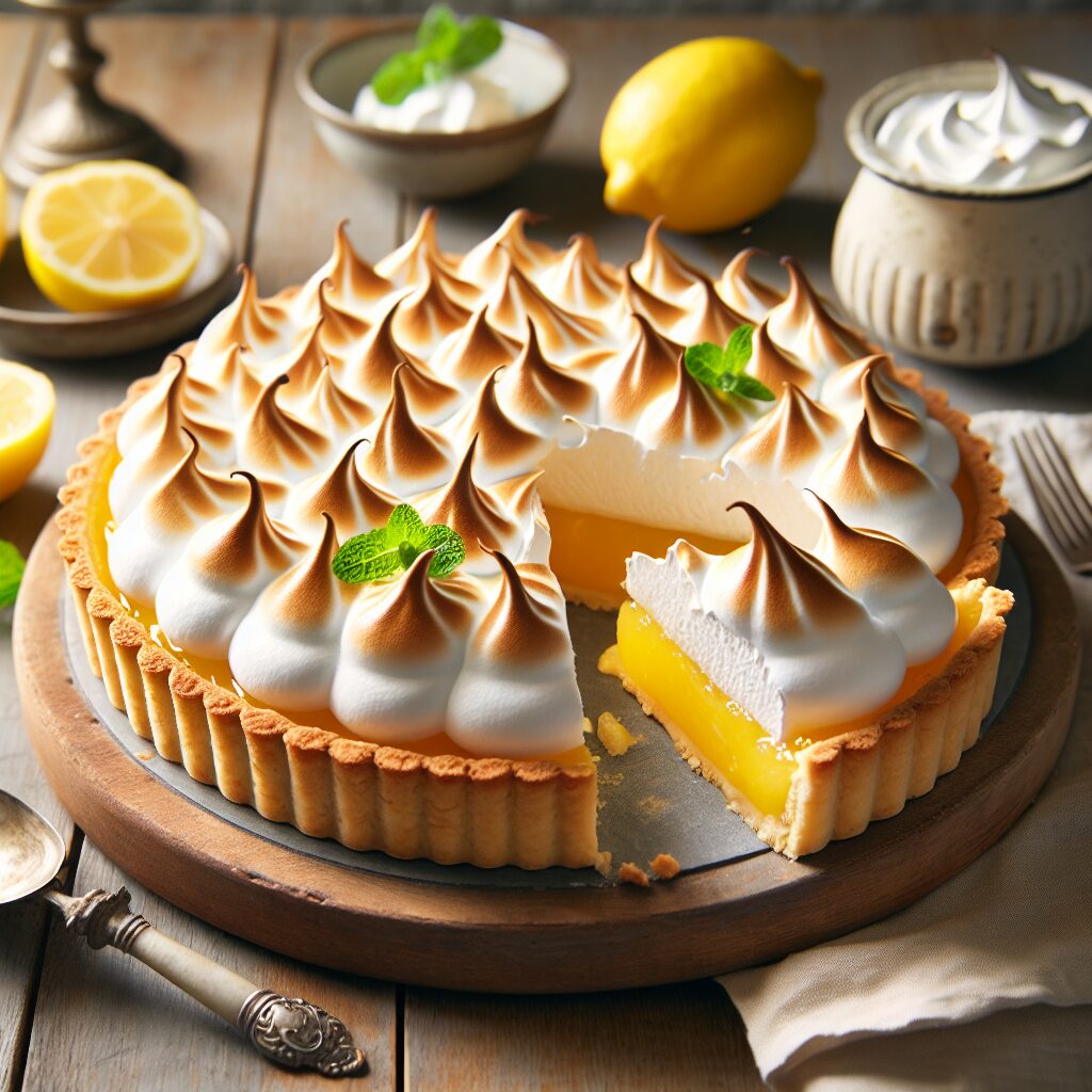 torta senza glutine al limone e meringa per dessert leggeri