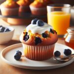 muffin senza glutine ai mirtilli e yogurt greco per colazioni proteiche