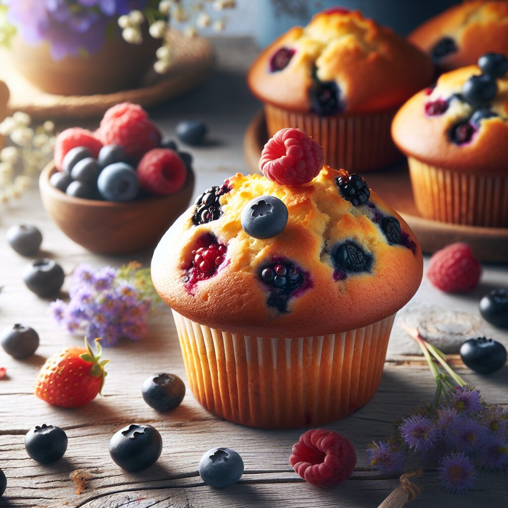 muffin senza glutine ai frutti di bosco per colazioni estive