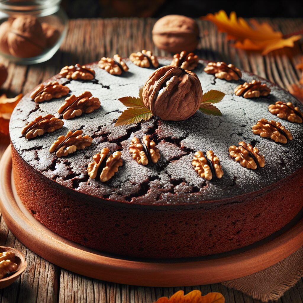 torta senza glutine al cioccolato e noci per dolci autunnali