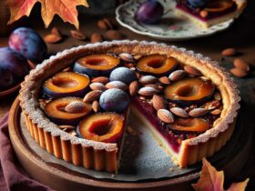 torta senza glutine alle prugne e mandorle per dolci autunnali