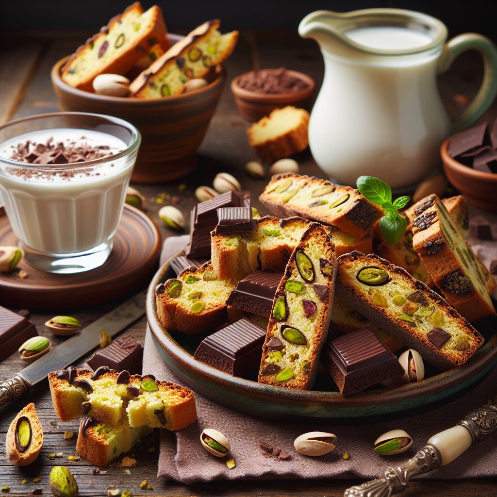 biscotti senza glutine al pistacchio e cioccolato per merende eleganti