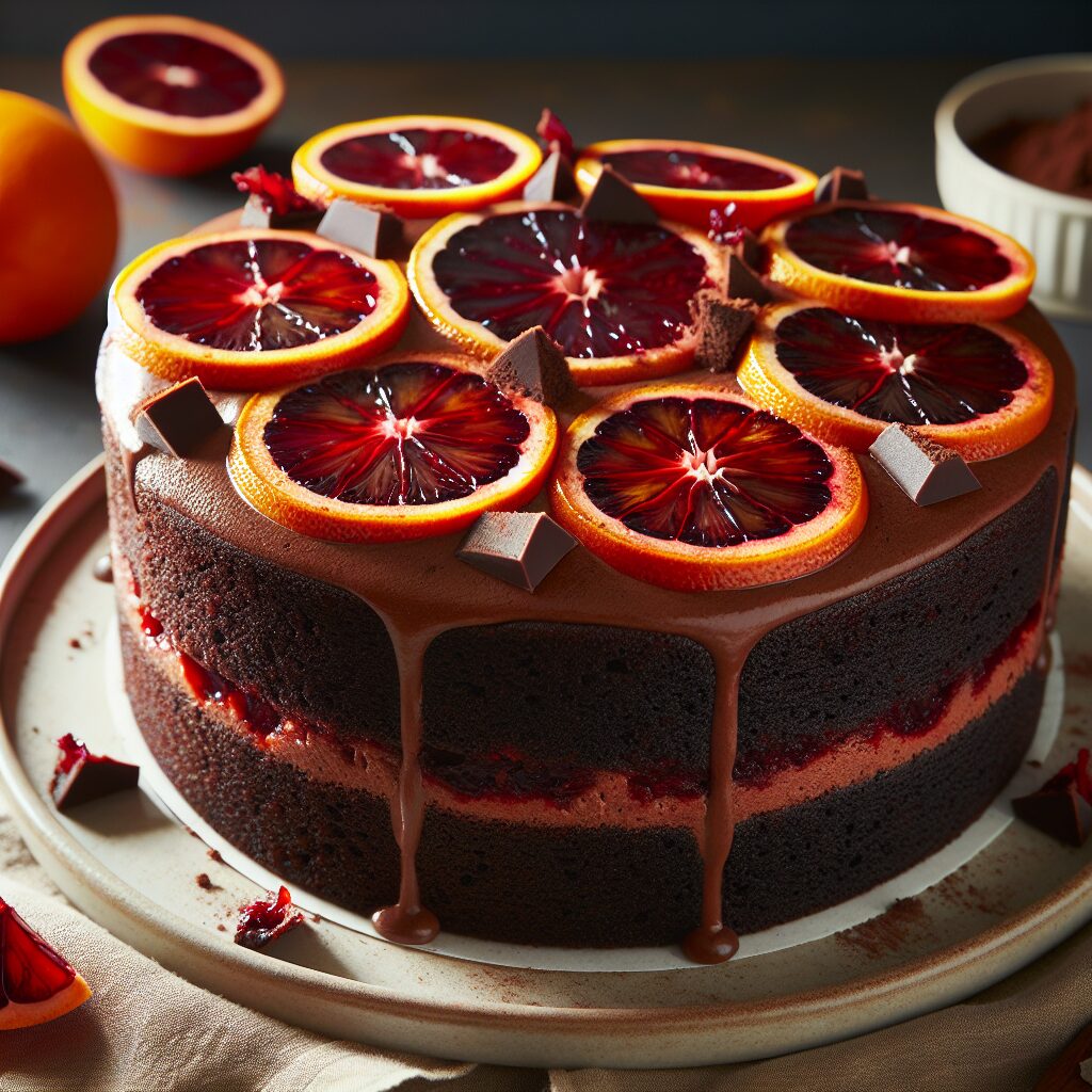 torta senza glutine al cioccolato e arancia sanguinella per dolci invernali