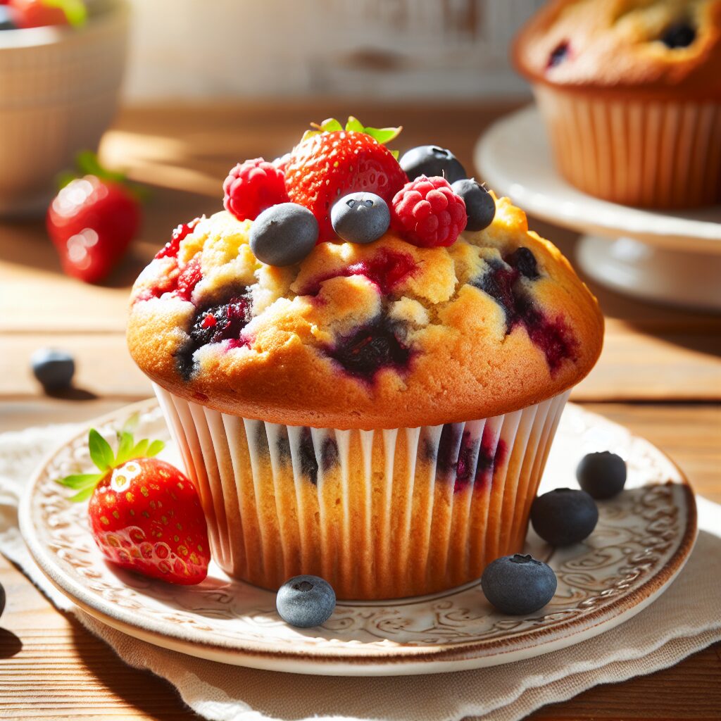 muffin senza glutine ai frutti di bosco per colazioni colorate