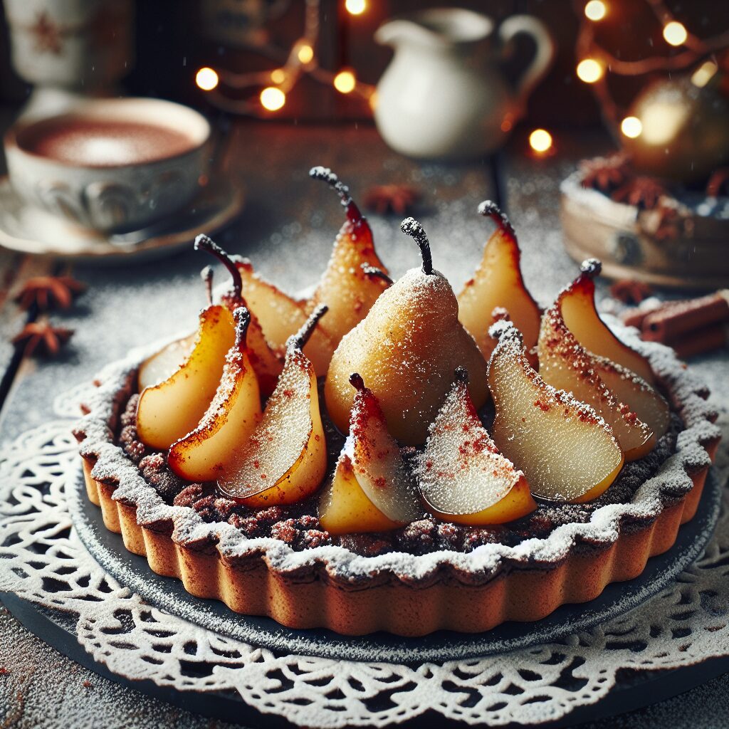 torta senza glutine al cioccolato e pere speziate per dessert invernali