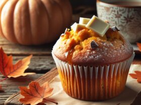 muffin senza glutine alla zucca e cioccolato bianco per colazioni autunnali