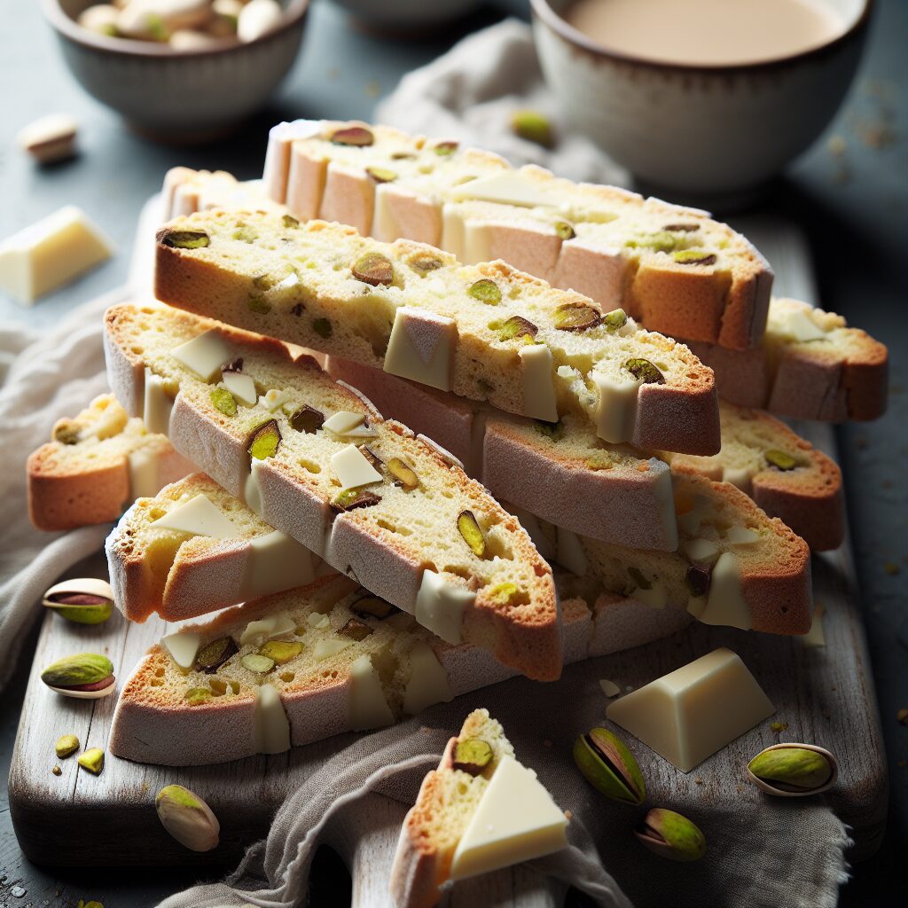 biscotti senza glutine al cioccolato bianco e pistacchio per snack eleganti