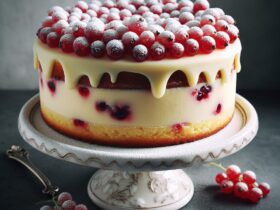 torta senza glutine al cioccolato bianco e ribes per dessert delicati